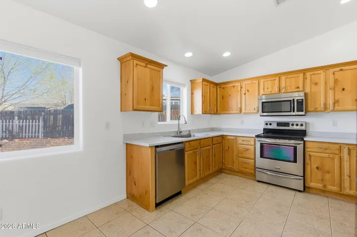Includes stainless steel appliances