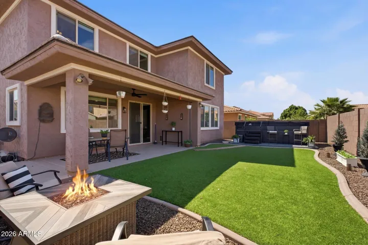 Extended patio for future spa or BBQ pad. Swim spa in the distance can be purchased on separate bill of sale! Inquire for details.