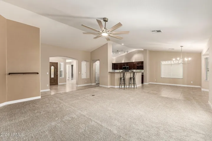 Vaulted Ceilings, New Fans & Light fFxtures.
