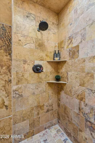 Travertine Walk-In Shower