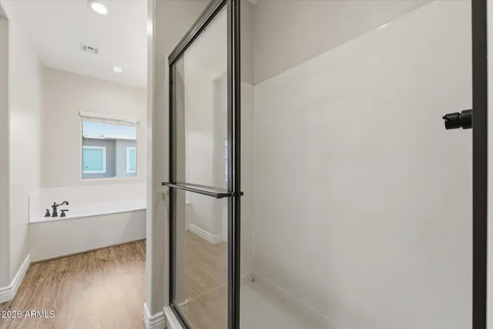 Separate tub and shower