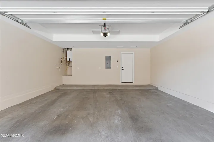 Upgraded hot water heater, top left of the photo
