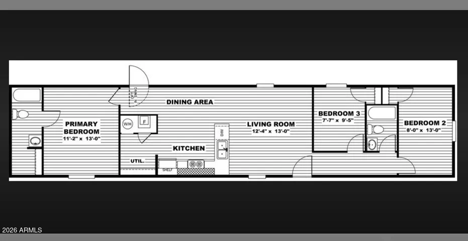 **2 bed available** Model Floor plan -Actual may vary