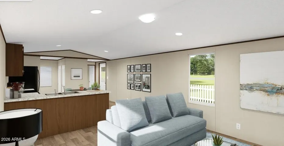 AI Model pics -- The home offered is upgraded with FULL DRYWALL all rooms hard wood cabinets, flat ceiling