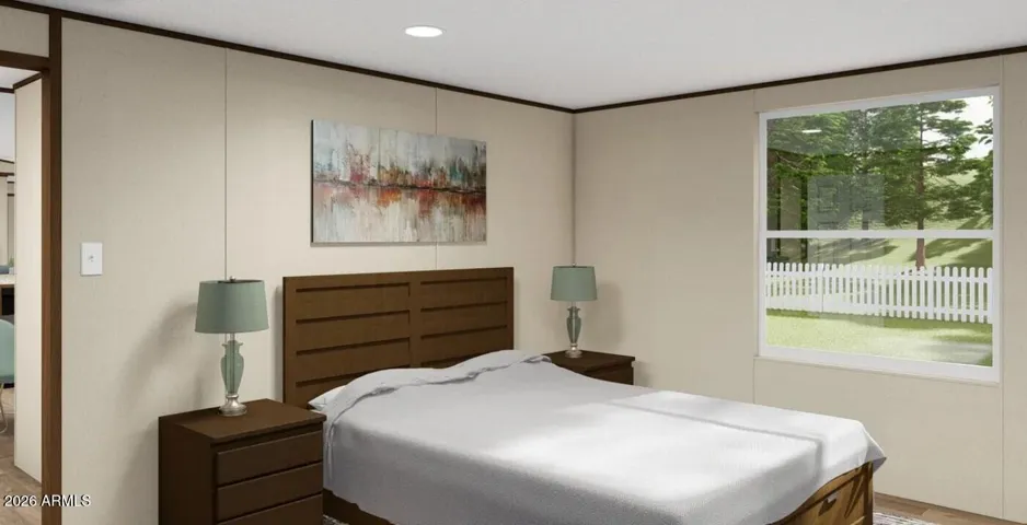 AI Model pics -- The home offered is upgraded with FULL DRYWALL all rooms hard wood cabinets, flat ceiling