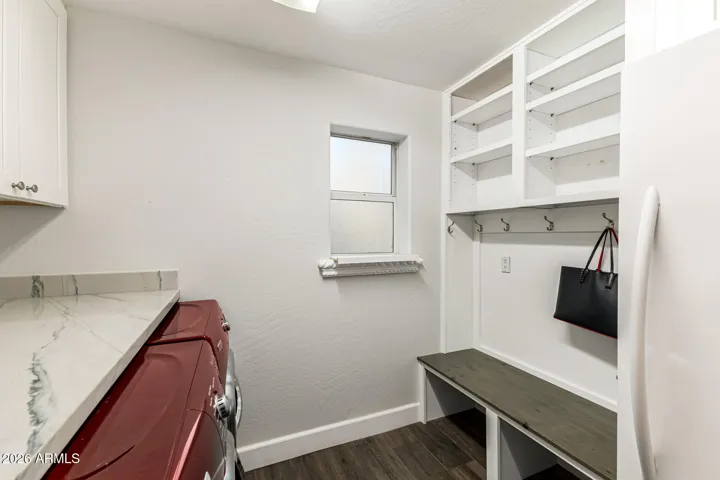 laundry with "mud room" space