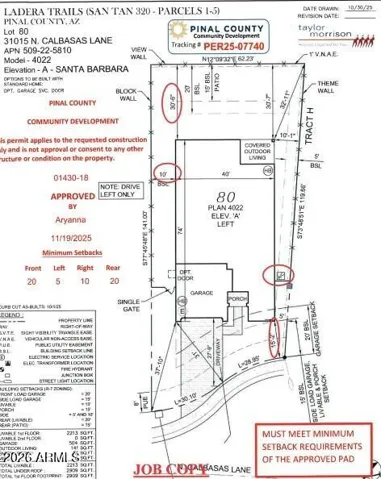31015 N Calabasas Lane - Preliminary Plot Plan