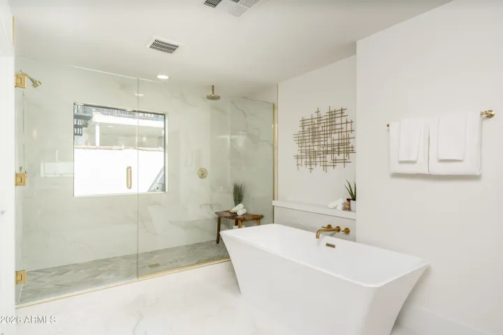 Primary Bathroom with walk in shower and tub