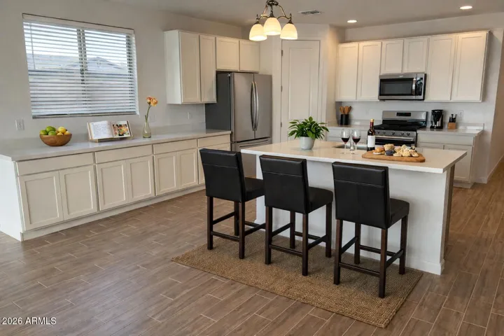 Kitchen overlooks the family room