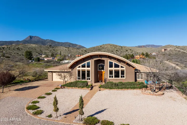 1800 Minerich Rd, Clarkdale-Front Aerial with Circular Driveway.