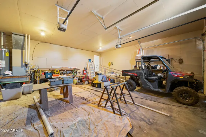 Oversized 2.5 car garage with tall ceilings