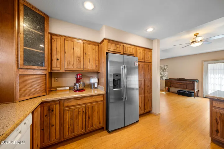 Appliance garage & built-in pantry with slide out drawers