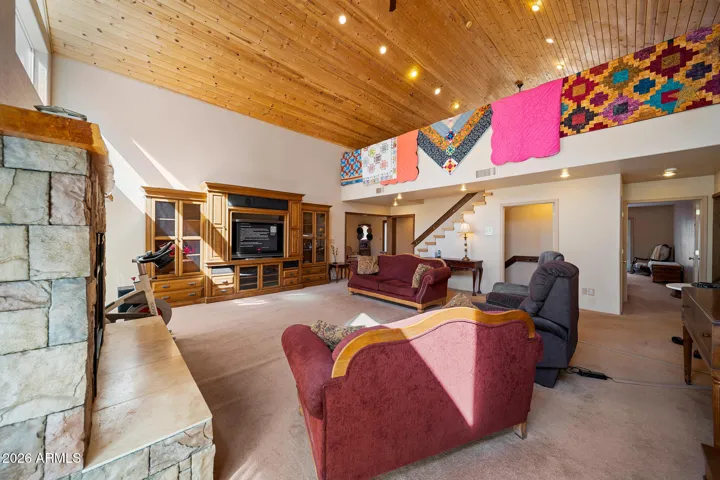 Great room view of loft