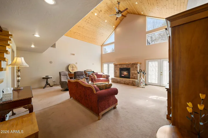 Spacious great room with T&G on the vaulted ceilings
