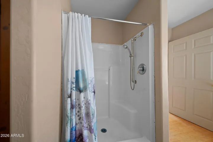 Separate shower in master bathroom