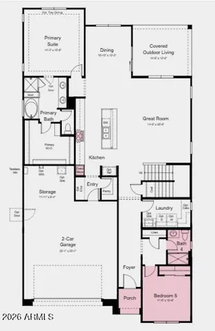 Additional Highlights Include: bedroom and full bath in place of flex room, garage service door, and paver front porch.