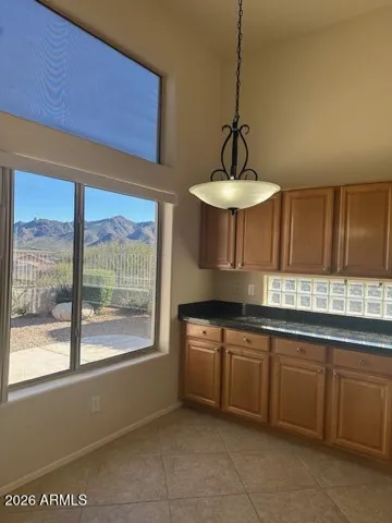 Aside from the phenomenal views, the nook includes updated lighting, glass block windows and raised panel cabinetry.