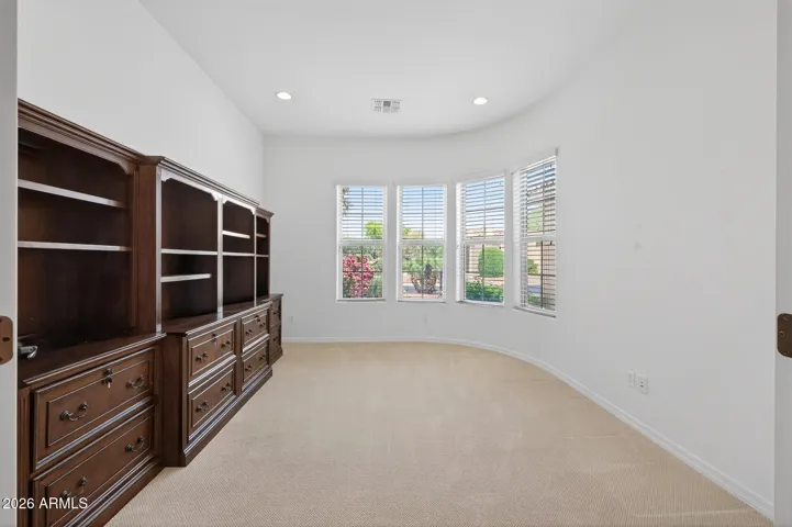 The office bookcases convey with the sale