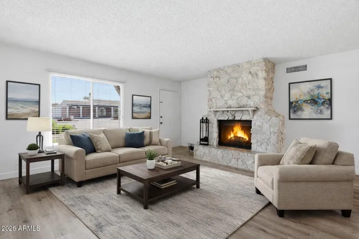 Virtually staged living room