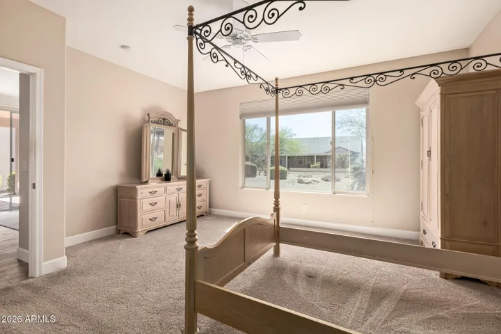 Primary Bedroom Located at the Back of the Home with Great Views to the Open Backyard