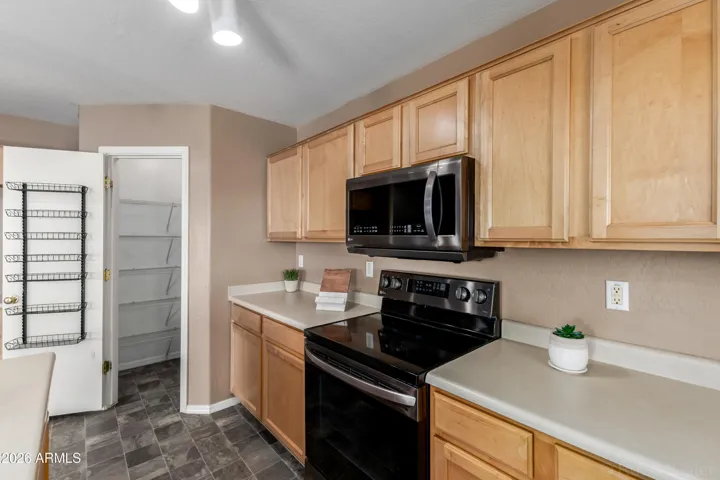 Pewter and black appliances