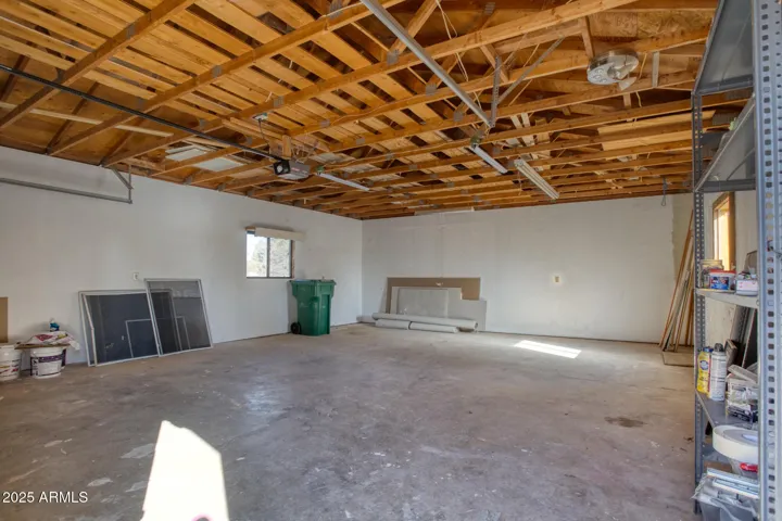 Oversized Two Car Detached Garage Interior