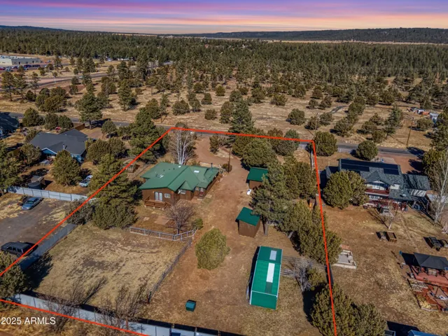 Aerial View Of The 1.14 Acre Property