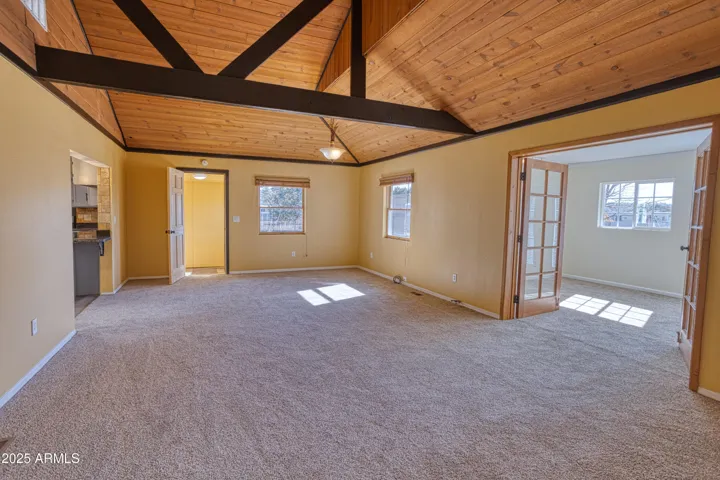 Beams For Days In This Beautiful Family Room