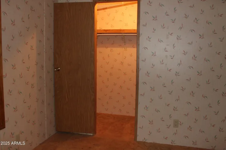 This walk in closet in BR two offers plenty of room for office supplies