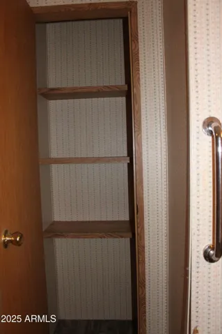 En suite linen closet in master bath