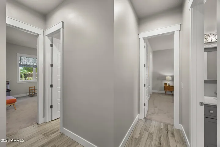 bedroom hallway near bedrooms 2 & 3