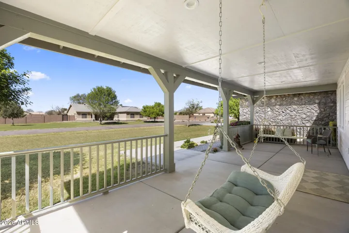 relaxing covered front patio