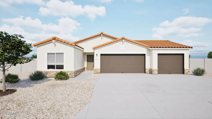 This is a rendering of our Saguaro Elevation A, 3-car garage.