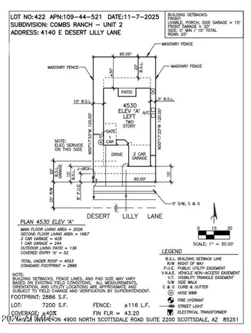 4140 E Desert Lilly Lane Preliminary Plot Plan