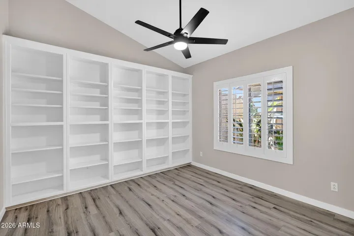 Bedroom with Built-In Shelving