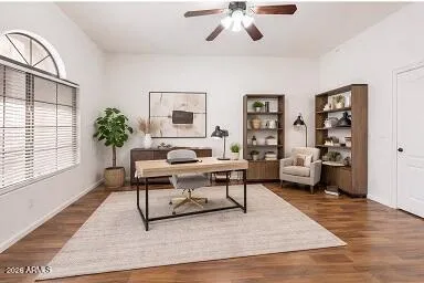Virtually staged bedroom 4 of 4 located right off the entrance foyer