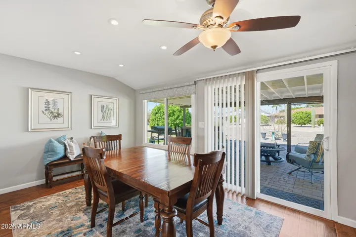 With natural light and new doors and windows, this space offers natural light and is a great option for a dining room or a office.