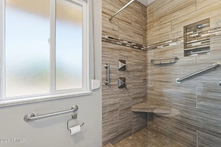 Floor plan offers 2 primary bedrooms with their own updated bathrooms!