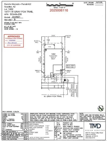 14771 W Gray Fox Trail Preliminary Plot Plan