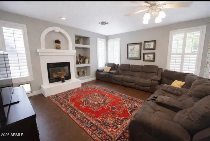 Newly painted fireplace!