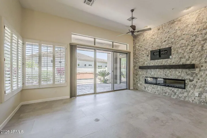 Oversized Sliding Glass door to your private yard oasis
