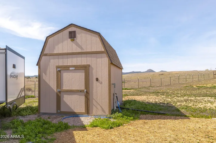 Shed with separate septic, RV Cleanout & Electric to it