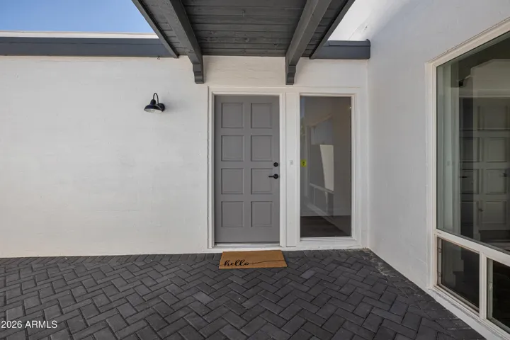 Private front patio and entry