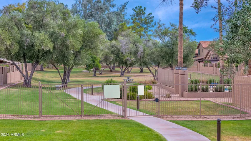 Entrance to 1 of 2 gated greenbelts