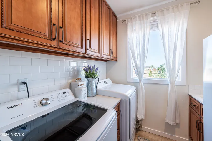 Washer & Dryer with ample cabinets