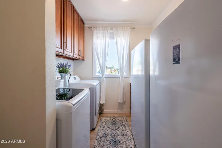 Washer & Dryer with ample cabinets