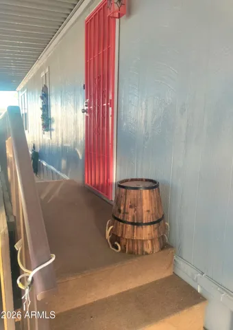 Front door in carport