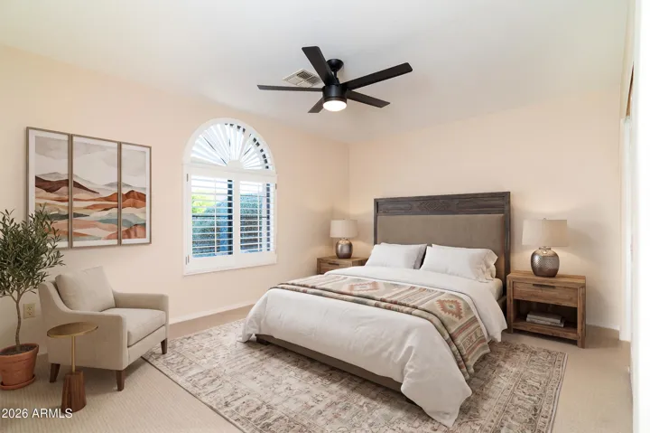 Guest bedroom with virtual staging