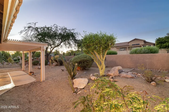 back yard wall provides privacy and noise buffer from traffic