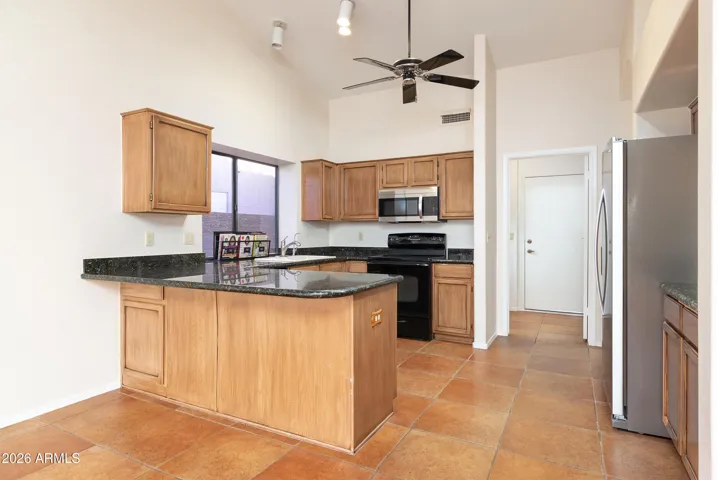 Ceiling fan in kitchen